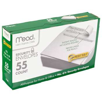 Press It Seal It No6.75 55Ct Security Envelopes By Mead Products