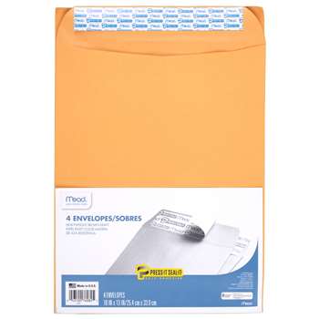 Mead Press It Seal It 4Ct 10 X 13 Envelopes By Mead Products