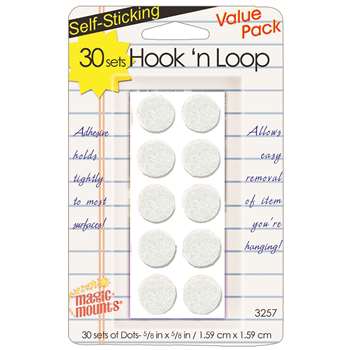 Hook N Loop 5/8&quot; Dots 30 Sets, MIL3257W