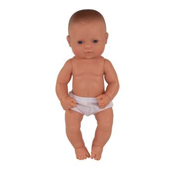 Newborn Baby Doll White Boy 12-5/8L By Miniland Educational