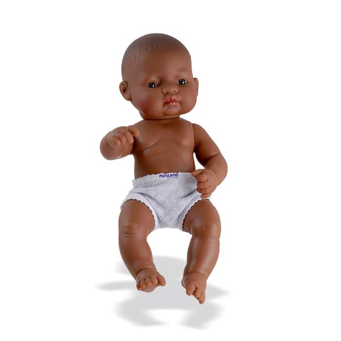 Newborn Baby Doll Hispanic Boy 12-5/8L By Miniland Educational