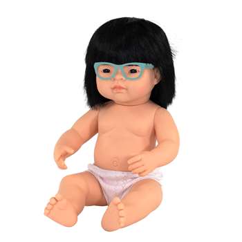 Baby Doll Asian Girl With Glasses 15&quot; MLE31112