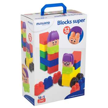 Blocks Super 32 Pcs By Miniland Educational