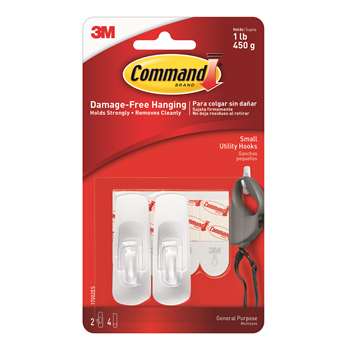 Command Adhesive Reusable Small Hooks Pack Of 2 By 3M