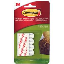 3M Command Poster Strips 12 Strips Per Pk By 3M