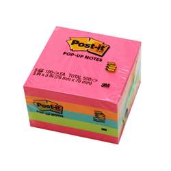 Pop-Up Notes 3X3 100Sht/Pk 5Pd/Pk Neon By 3M