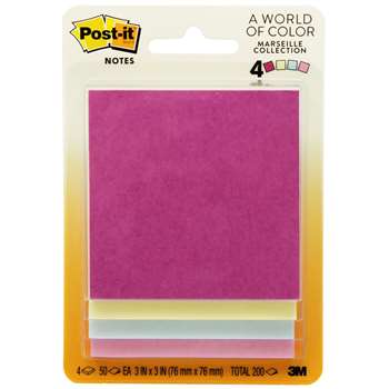 Post-It Notes Pastel 4 Pads 50 Sheets Each By 3M