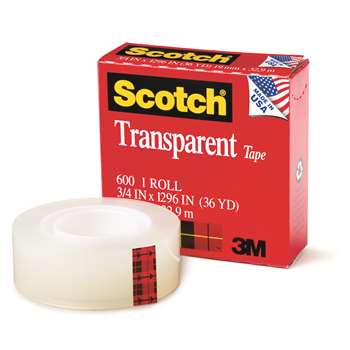 Tape Transparent Film 3/4 X 1296 By 3M