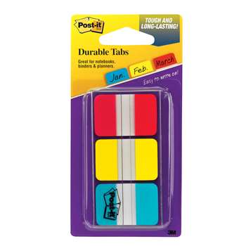 Durable Index Tabs 1X1.5 3/Pk By 3M