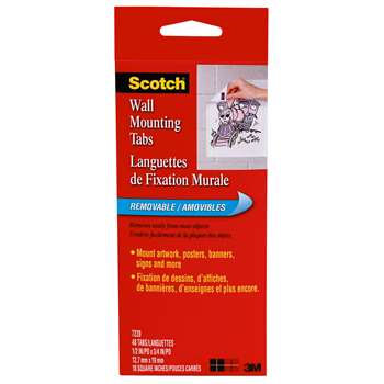 Wall Mounting Tabs 1/2" X 3/4" - 48 Ct By 3M