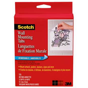 Wall Mounting Tabs 1/2" X 3/4" 480 Ct By 3M