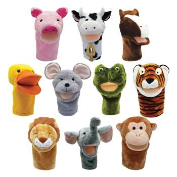 Plushpups Hand Puppets Set Of 10 By Get Ready Kids