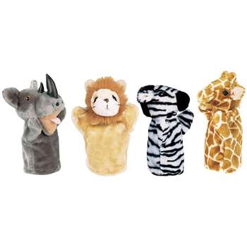 Zoo Puppet Set I Includes Rhino Zebra Giraffe & Lion By Get Ready Kids