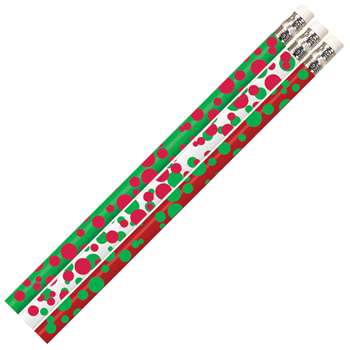 Dots Of Christmas Fun Pencil 12 Pack, MUS2528D