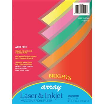 Array Multipurpose 100Sht Bright Colors 20Lb Paper By Pacon