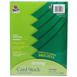 Array Card Stock Brights Emerald Green By Pacon