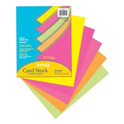 Array Card Stock Hyper 100 Sht Assortment 5 Colors 8- 1/2 X 11 By Pacon