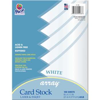 Array Card Stock White 100 Sheets By Pacon