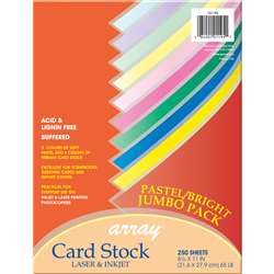 Pastel & Bright Card Stock Assrtmnt 250 Sheets, PAC101195