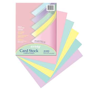 Array Card Stock Pastel 100 Sht 5 Colors 8- 1/2 X 11 By Pacon