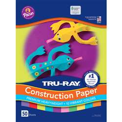 Construction Paper 10 Vibrant Colrs 50 Sheets, PAC102941