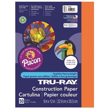 Tru-Ray Construction Paper 9 X 12 Orange By Pacon
