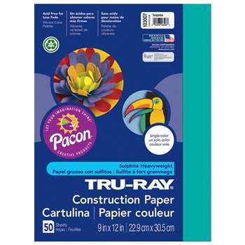 Tru-Ray Construction Paper 9 X 12 Turquoise By Pacon