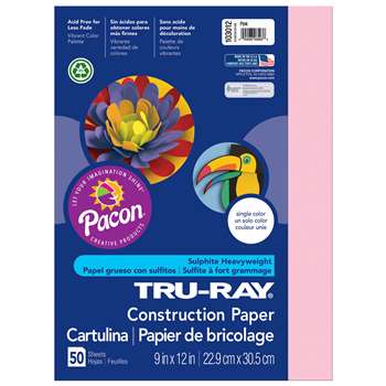 Tru-Ray Construction Paper 9 X 12 Pink By Pacon