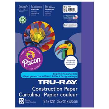 Tru-Ray Construction Paper 9 X 12 Purple 50/Pk By Pacon