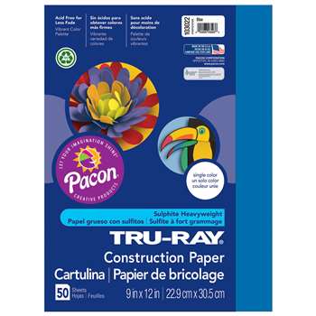 Tru-Ray Construction Paper 9 X 12 Blue By Pacon