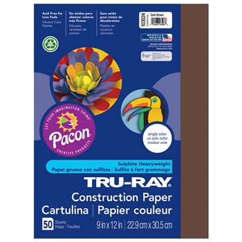 Tru-Ray Construction Paper 9 X 12 Dark Brown By Pacon