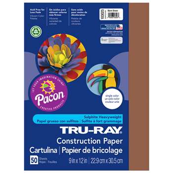 Tru-Ray Construction Paper 9 X 12 Brown By Pacon