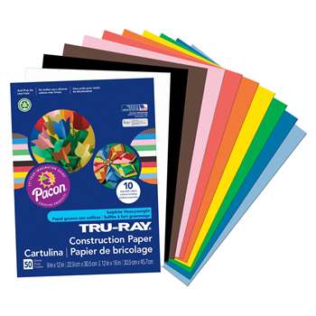 Tru-Ray Construction Paper 9 X 12 Assorted By Pacon