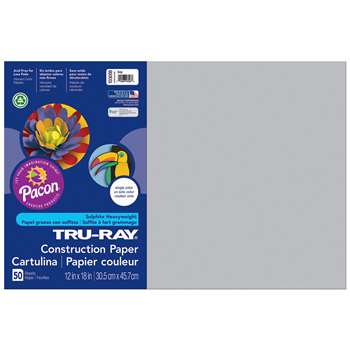 Tru-Ray Construction Paper 12 X 18 Gray By Pacon