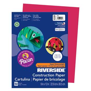 Riverside 9X12 Red 50 Sht Construction Paper, PAC103590