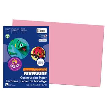 Riverside 12X18 Pink 50 Sht Construction Paper, PAC103615