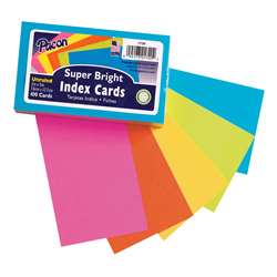 Super Bright Index Cards 3X5 Unrule, PAC1720