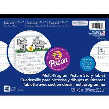 Picture Story Paper 40 Sht 12X9 1/2 In Rulelong By Pacon