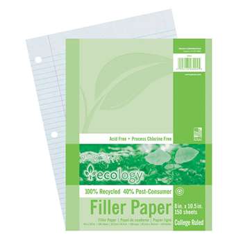 Ecology Recycled Filler Paper Pack College Ruled By Pacon