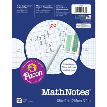 Mathnotes White 150 Ct 8.5" X 11" Es By Pacon