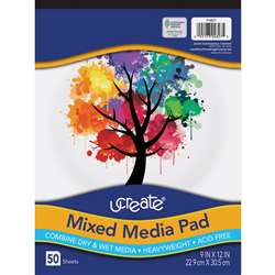 Mixed Media Pad 9X12 50 Sheets, PAC4827