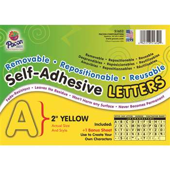 2 Self-Adhesive Letters Yellow By Pacon