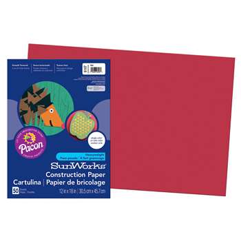 Sunworks 12X18 Red 50Shts Construction Paper By Pacon