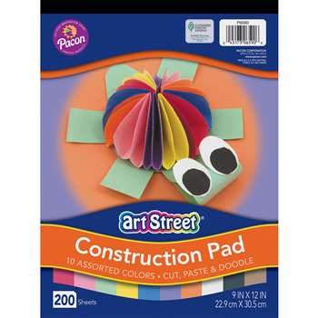 Rainbow Super Value Construction Paper 9 X 12 Pad 200 Sheets By Pacon