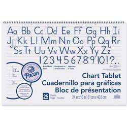 Chart Tblt 24"X16" 1-1/2" Ruled 25 Ct By Pacon