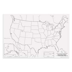 Giant U.S. Map 48In X 72In By Pacon