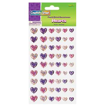 Gemstone Stickers Hearts 54 Pieces, PACAC1641