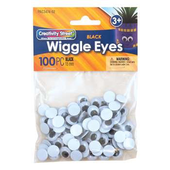 Wiggle Eyes Black 15 Mm 100 Pieces, PACAC347402