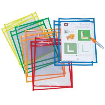 Dry Erase Pockets 10 Asst Colors St, PACAC9869