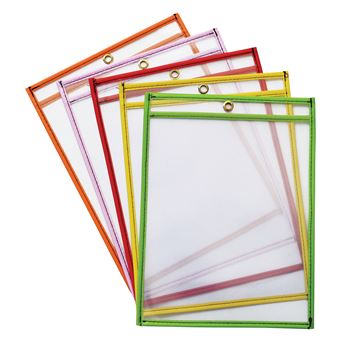 Dry Erase Pockets 5 Brght Clrs 25Pk, PACAC9892